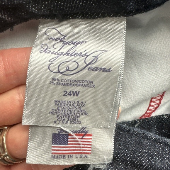 NYDJ Size 24W 30 Inseam Denim Jeans Blue Stretch Straight - Picture 12 of 13